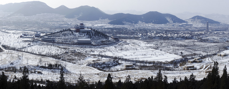 水墨畫 青州甲子園冬景