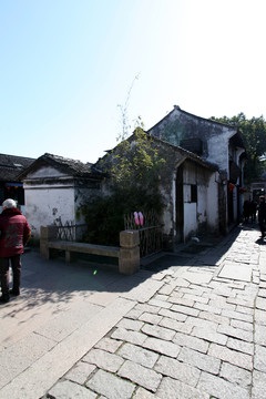 周莊 水鄉(xiāng) 門(mén)市 街道 灰瓦