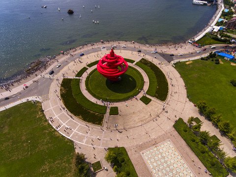 航拍青島五四廣場