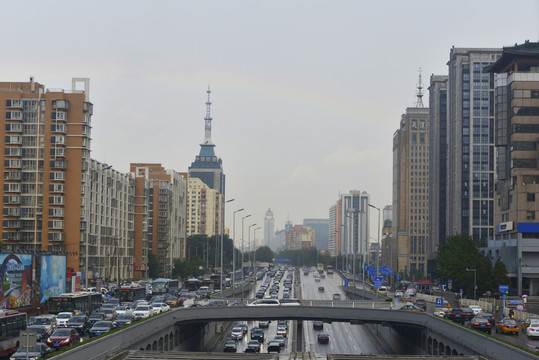北京城市雨后風景