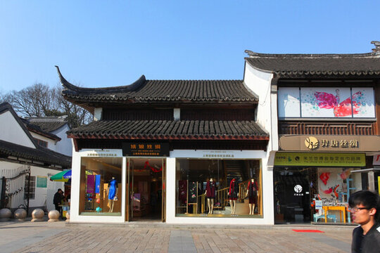 蘇州 建筑 灰瓦 門市 房屋