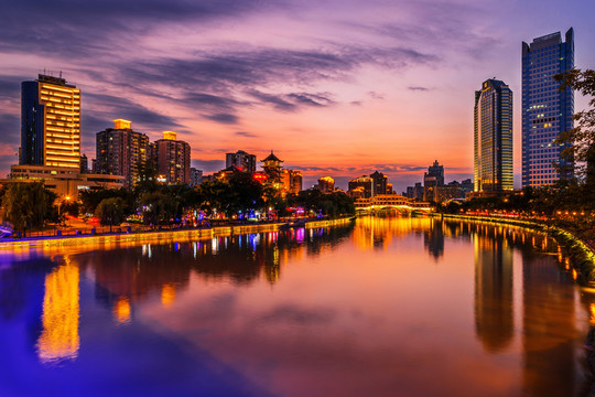 成都錦江夜景高清
