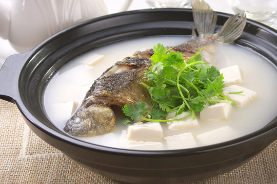 老豆腐燉野生河鯽魚