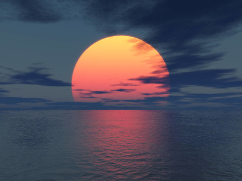 海上日落