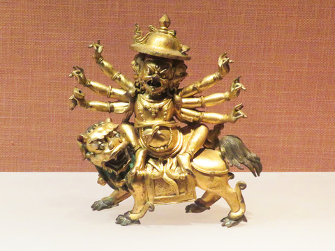 清代銅鍍金白哈爾像