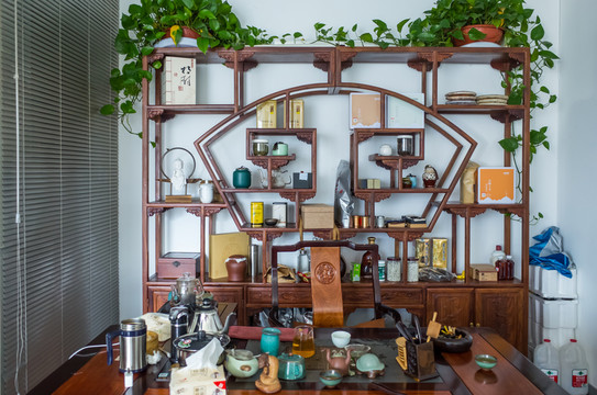 實(shí)木茶架