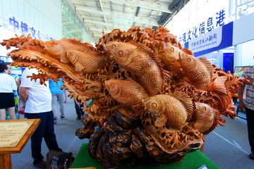 雕塑 摆件 木雕 鱼