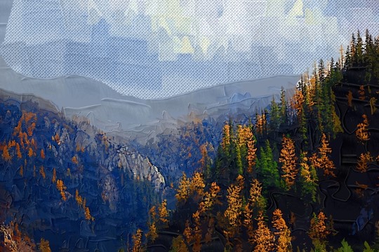 山林 油畫