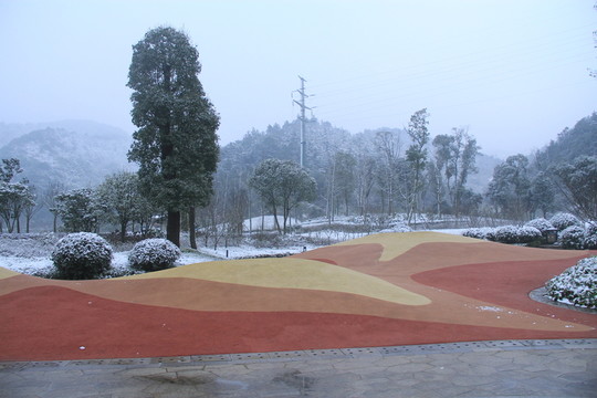 長(zhǎng)沙梅溪湖桃花嶺雪景