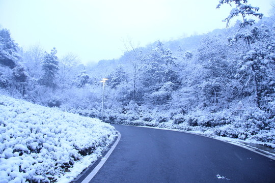 長(zhǎng)沙梅溪湖桃花嶺雪景