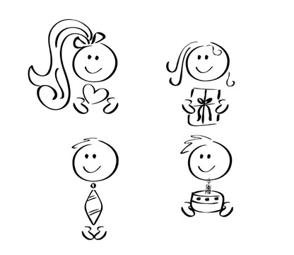 四個(gè)與家庭有關(guān)的簡(jiǎn)單圖標(biāo)