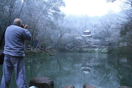 岳麓山愛晚亭雪景