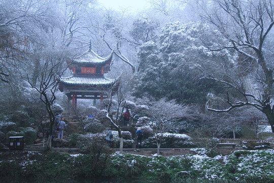 岳麓山愛晚亭雪景