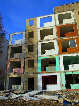 demolition of flagstones