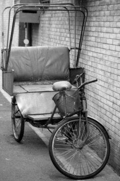 老北京 黑白照片 三輪車