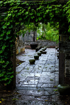 院門 庭院門內(nèi)景觀