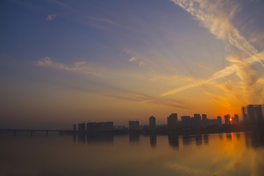 長沙湘江晚霞