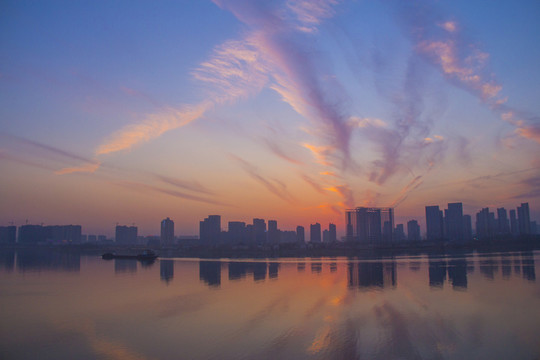 長沙湘江晚霞