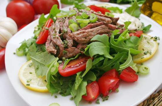 rucolasalat與rumsteak