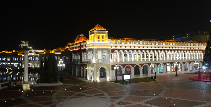 商業(yè)街夜景燈光