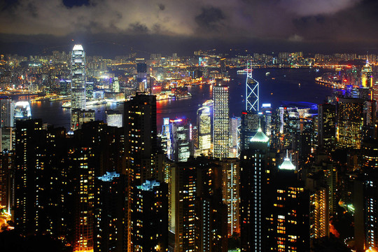 從山頂上看香港