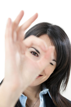女人笑了