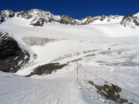 在gletscherbruch滑雪坡