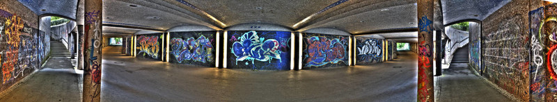 隧道，涂鴉，全景，180°