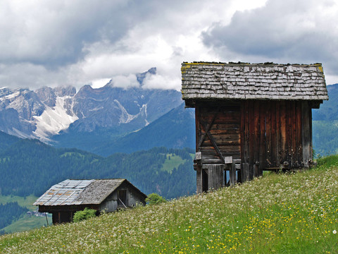 mountain huts in the dolomites