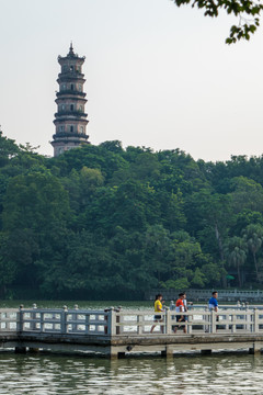 惠州西湖泗洲塔與九曲橋