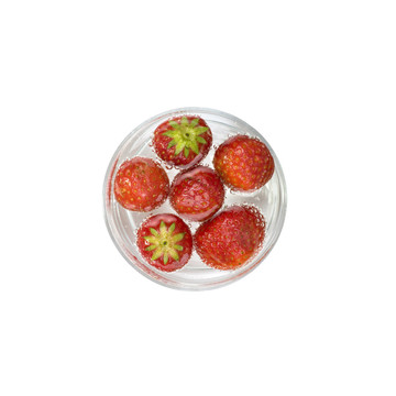 草莓在玻璃