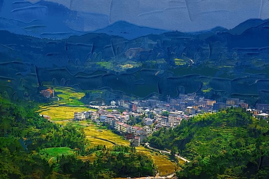 田園油畫