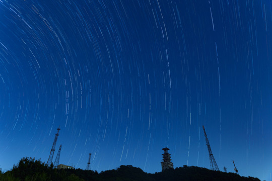 星空 夜景 星軌 長時間曝光