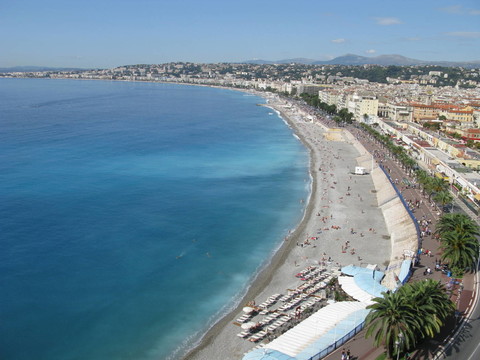 漂亮的全景Promenade des Anglais