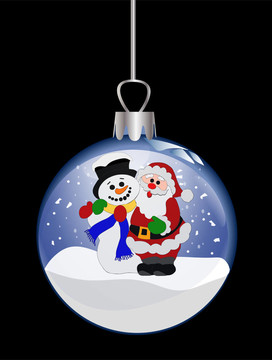 圣誕雪人與圣誕老人和雪人