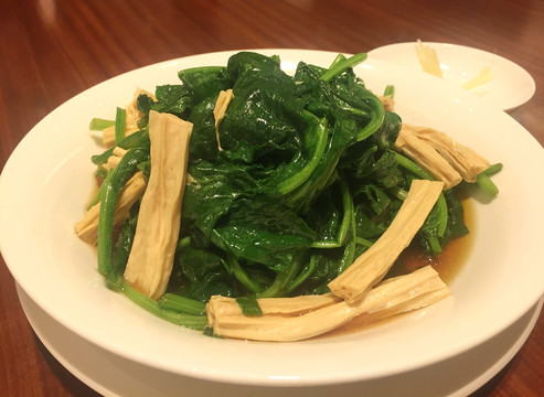 酒香腐竹菠菜