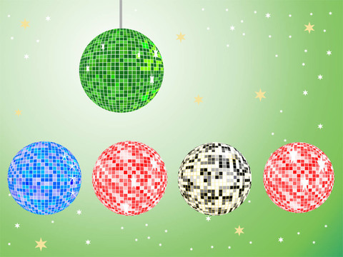 五彩色discokugeln