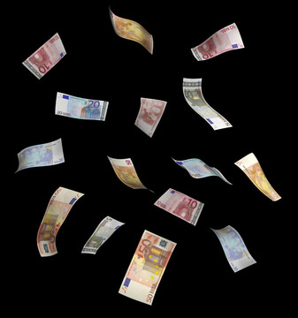 歐元貨幣的雨