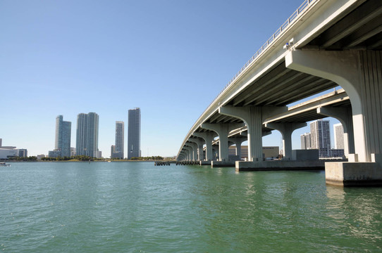 美國(guó)佛羅里達(dá)州邁阿密市中心的橋