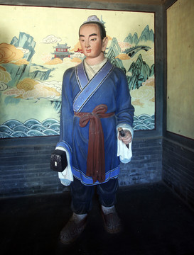 古代工匠 木匠 雕像