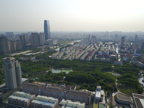 城市風(fēng)光航拍昆山
