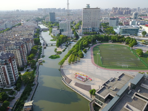 城市風光航拍昆山