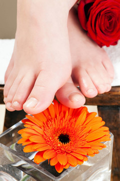feet on footstool
