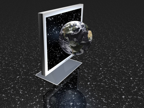 显示器-地球-三维