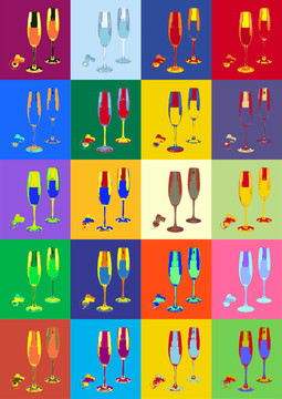 香檳- popart