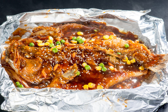 鐵板燒汁鱸魚