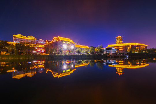 青州宋城仿古建筑夜景