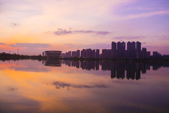 梅溪湖夕陽晚霞