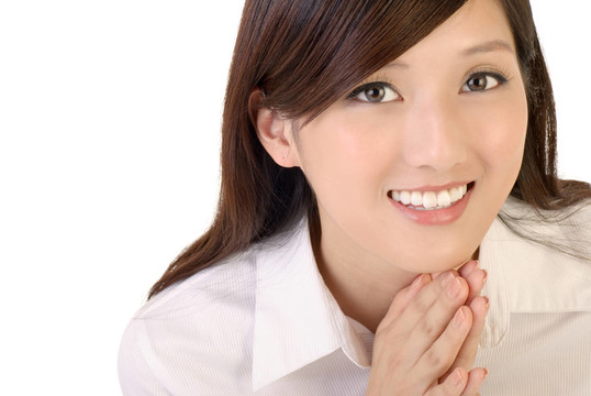 女人笑了