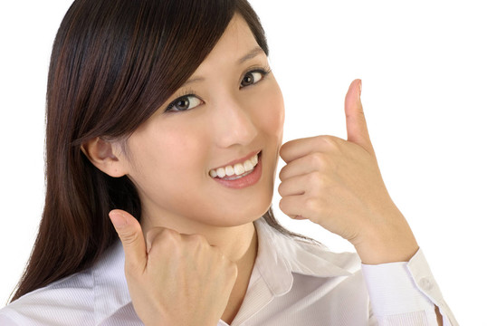 女人笑了
